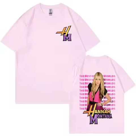 Hannah Montana Music T Shirt Men Women Summer Casual Short Sleeve Tee Shirt Unisex Fashion Aesthetic