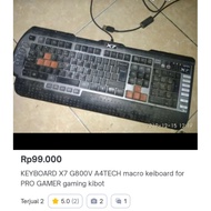 KEYBOARD X7 G800V A4TECH macro keiboard for PRO GAMER gaming kibot macro for combo out of difficult 