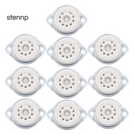 9pin Ceramic Vacuum Tube Socket Base 10PCS Chassis Mount for 12AX7 ECC82 6922 EL84 6DJ8 12AU7 12AT7 