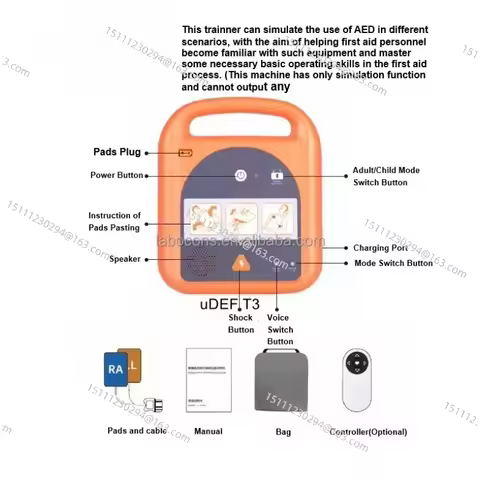 AED automatic external AED defibrillator, training machine, portable home vehicle, for cardiac first