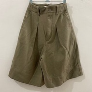 UNIQLO U羊毛混紡打褶短褲