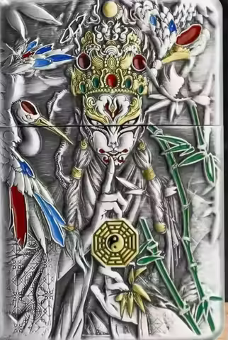 LXF inlay tech mask double 3D relief oil lighter art collect