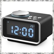 [I O J E] US Plug Led Digital Alarm Clock FM Radio Loud Alarm Clock For Heavy Sleepers With Brightness Dimmer Dual Alarm 2 USB Charging Ports