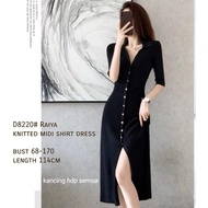 MDLV ~ D8220 Raiya Knitted Midi Shirt Dress
