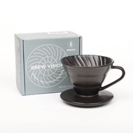 Brand Brewvision | V60-01 Coffee Dripper Ceramic | Matt Black Ceramic