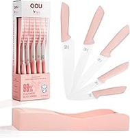 OOU 5-Piece Kitchen Knife Set with In-Drawer Organizer Tray, Space-Saving Kitchen Knives Set, Organi