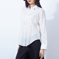 GSP BASIC COTTON SHIRTCOMFORT FIT  เสื้อเชิ้ตคอตตอนแขนยาว(PS1GWH) เสื้อเชิ้ตหญิง เสื้อผ้าผญสวยๆ เสื้