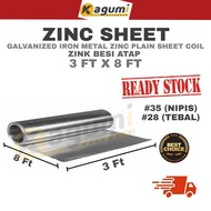 3' X 8' GALVANIZED (GI) ZINC SHEET #35 (ZINK NIPIS) / #28 (ZINK TEBAL)