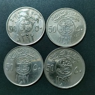 Saudi Arabia Faysal 1/2 Riyal / 50 Halalah 1972 ( x 4 )