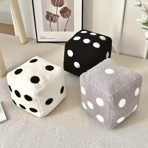 Creative Minimalist Home Pillows Fun Simulation Dice Plush Toys Sofa Cushions Mats Floor Mats Soft D