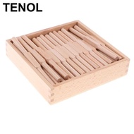 [TENOL] Montessori Materials Math Toy Wooden Spindle Box 45pcs Spindles Mathematics Counting Educati