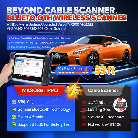 Autel MaxiCOM MK808BT Pro Automotivo Diagnostic Scan Tool Bluetooth OBD2 Scanner Car Code Reader 300