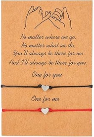 Best Friendship Bracelets for 2 3 4 5 Pinky Promise BFF Bracelet Sun/Moon/Sunflower/Cross/Heart/Comp