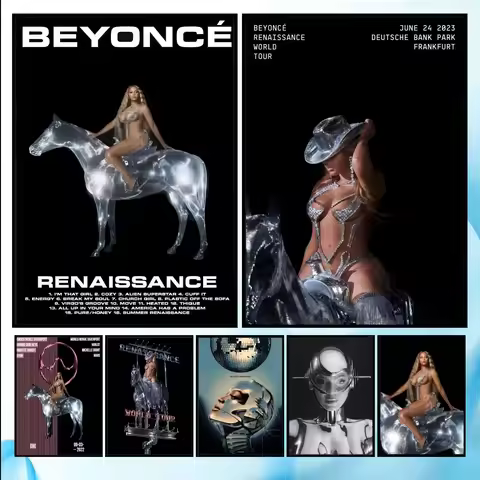 B-Beyonce Renaissance Singer Poster HD art sticky wall waterproof home living room bedroom bar aesth