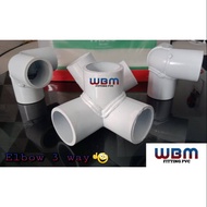 3-way elbow pipe connection 3/ 4 inch 3 way connector