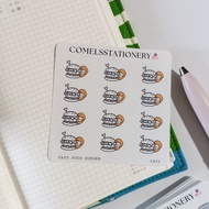 COMELS Fast Food Burger Daily Chores Sticker Sheet for Planner Bullet Journals Journaling Diary