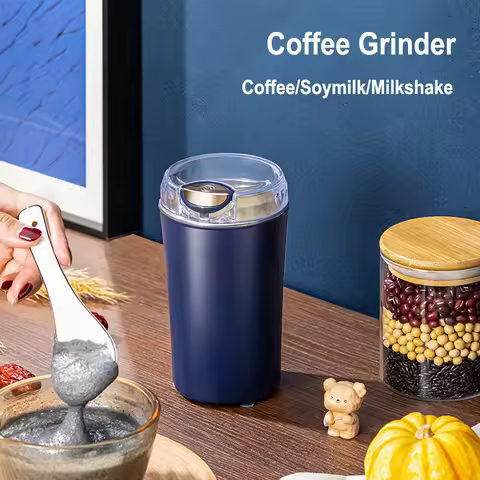 2025 New Portable Coffee Grinder Household Small Grain Grinder 8 Knife Stainless Steel Nut Bean Grai