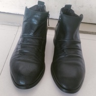 Sepatu Semi Boots Ziper Asli kulit AOKANG Sz39/24,5