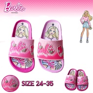 รองเท้าแตะเด็ก รองเท้าผู้หญิง บาบี้ คิตตี้  รองเท้าส้นสูงเด็กผู้หญิง รองเท้าส้นแก้ว รองเท้าหัวโต แต่งลาย บาบี้ Barbie งานลิขสิทธิ์แท้