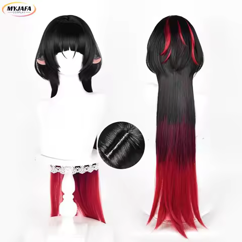 Jane Doe Cosplay Wig Game ZZZ Black Gradient Red Long Wig Heat Resistant Synthetic Hair Halloween An