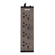 รางปลั๊กไฟ 4 ช่อง 4 สวิตช์ HACO EJ-4S4EB/3-CC 10A 3 ม. สีช็อกโก (1194956)
