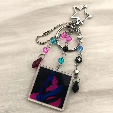 TV Girl Who Really Cares Beads Keychain Bag Jewelry Charm Aesthetic Keychain