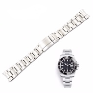 For 20mm Rolex OYSTER Subamriner Daytona GMT Silver Solid Curved End Band Screw Links Clasp 316L Steel  Watch Band Bracelet