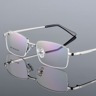 Ultra-light Titanium Alloy Metal Eyeglass Frame Gold Plating Mens Semi-frame Optical Glasses Frame f