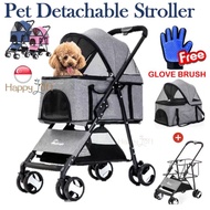 [SG SELLER] Pet Stroller Detachable Stroller Cat Dog Stroller Foldable Lightweight Stroller Pets Travel Carrier Pet Pram