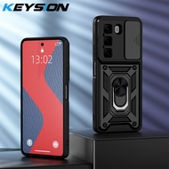 KEYSION เคสกันกระแทกสำหรับ Infinix Hot 50 4G 5G กล้องเลื่อนฝาหลังป้องกันโทรศัพท์ขาตั้งโทรศัพท์สำหรับ