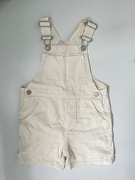 ZARA/工人短褲/童裝/男女適用/白色工人吊帶短褲/短褲/9-12個月/80cm