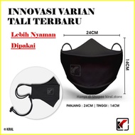 Masker Kain 4D Hitam Polos Pria Keren