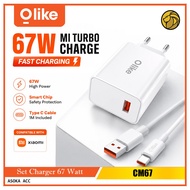 OLIKE 67W Charger Mi Turbo Charging 67 Watt Type C For Xiaomi 13 Redmi Note/ / poco CM67 67W
