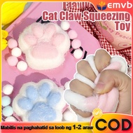 Cat Squishy Toy Kawaii Plush Cat Paw Stress Relief Squeeze Toy Mini Squishy