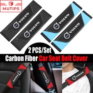 Volvo Carbon Fiber Car Seat Belt Cover Auto Shoulder Pad Safety Protector Cushion For V60 XC60 S60 S