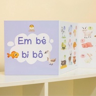 Folding baby vocabulary board - 2 sides covered with hard cardboard (Size 25cm x 1m)