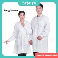 Doctor Lab Coat - Long Sleeve Student White Laboratory Coat Uniform Doctor Costume Baju Doktor Makma