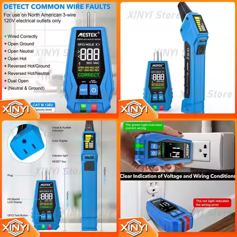 Digital Circuit Breaker Finder with Digital Receiver and GFCI Circuit Tester for Mestek CBF01 90-120