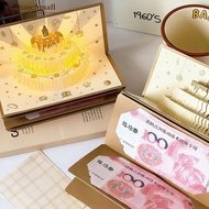 TOUCHMALL 3D Music Light Birthday Card Creative Pop Up Cake Lucky Money Red Envelope Greeting Card W