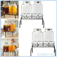 [BaosityMY] 2 Pieces Drink Dispenser 4L Per Jar Dispenser with Stand for Tea Juice Drink Faucet