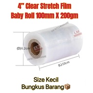 CLEAR BABY ROLL STRETCH FILM WRAPPING FILM PLASTIC PALLET WRAP 10cm200gm MINI STRETCH FILM SHRINK WRAP PLASTIC PACKAGING