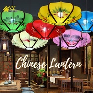 手绘中式灯笼/吊灯 Hand Painted Chinese Lantern Tanglung With Light Hanging Lamp Chinese Restaurant Chandelie