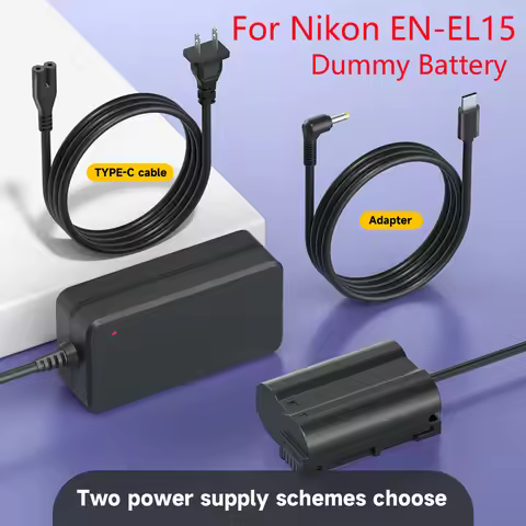 EN-EL15 EN EL15A Dummy Battery EH-5 EP-5B EP 5B DC Coupler AC Power Adapter USB-C PD Cable for Nikon