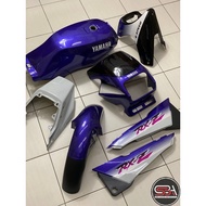 COVERSET BODYSET RXZ MILI TERMASUK TANK PURPLE WHITE GRAPHIC 8 ORIGINAL EQUIPMENT MANUFACTURED OEM STICKER TANAM NEW