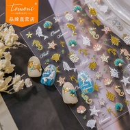 Tomoni nail sticker 5d to 5120 sea shell motif chrome material
