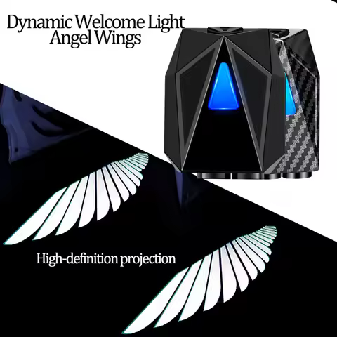 LED Car Door Dynamic 3D Wings of Angels Projection Light Door Atmosphere Projection Light USB Chargi