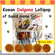 Korean Dalgona Candy of Squid Game(11g, 5Pcs), Dalgona Lollipop,Sugar Candy, Sugar Honeycomb Toffee_Made In Korea