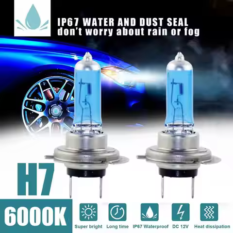 2pcs Lamp Light Effect Hid 12v Bulb Car Lamps H7 LED 100W 6000K Xenon Hid Super White Effect Look He