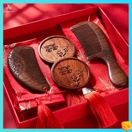door gift kahwin door gift kahwin murah borong Wedding comb, pair of sandalwood mirrors, children's dowry, makeup, comb gift box, gift for newlyweds and friends, engagement comb set