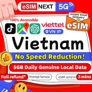 5G Vietnam Local‑Origin eSIM 7/15/30 Days | 5GB Daily High‑Speed Data Viettel eSIM Hanoi / Ho Chi Mi